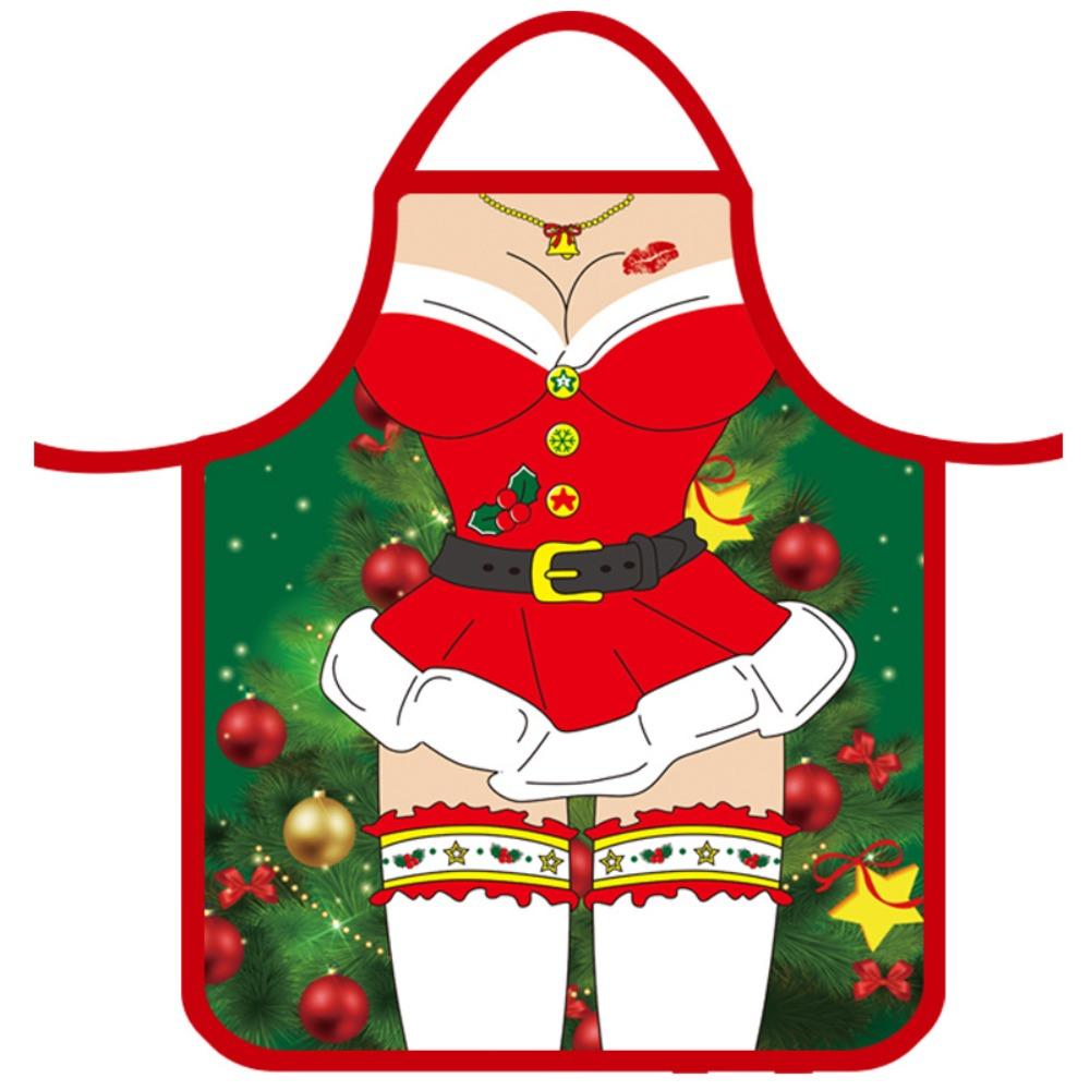 Christmas apron, Christmas cosplay, decorative props, restaurant staff decorative apron, Santa Claus outfit
