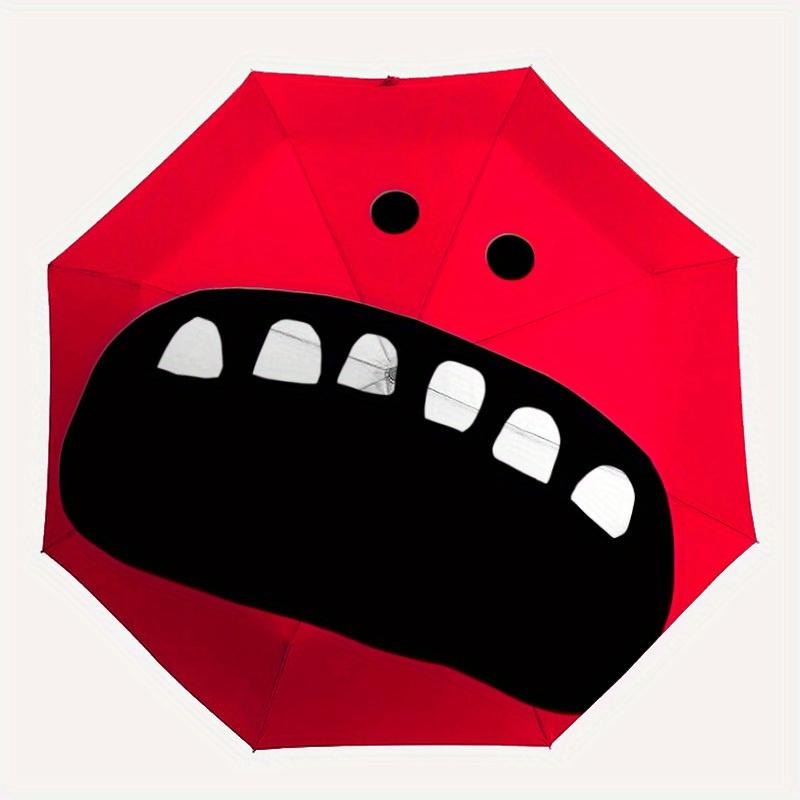 1pc Red MonsterAutomatic Folding Umbrella, Portable & Foldable Design with 8 Ribs, Casual Outdoor Accessory yy250804233