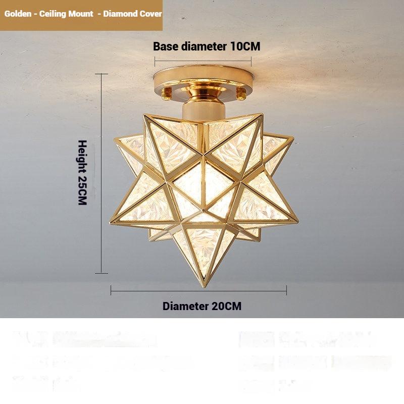 Modern Fashion Simple LED Five-pointed Star Ceiling Lamp Living Room Dining Room Corridor Balcony Lighting warm light