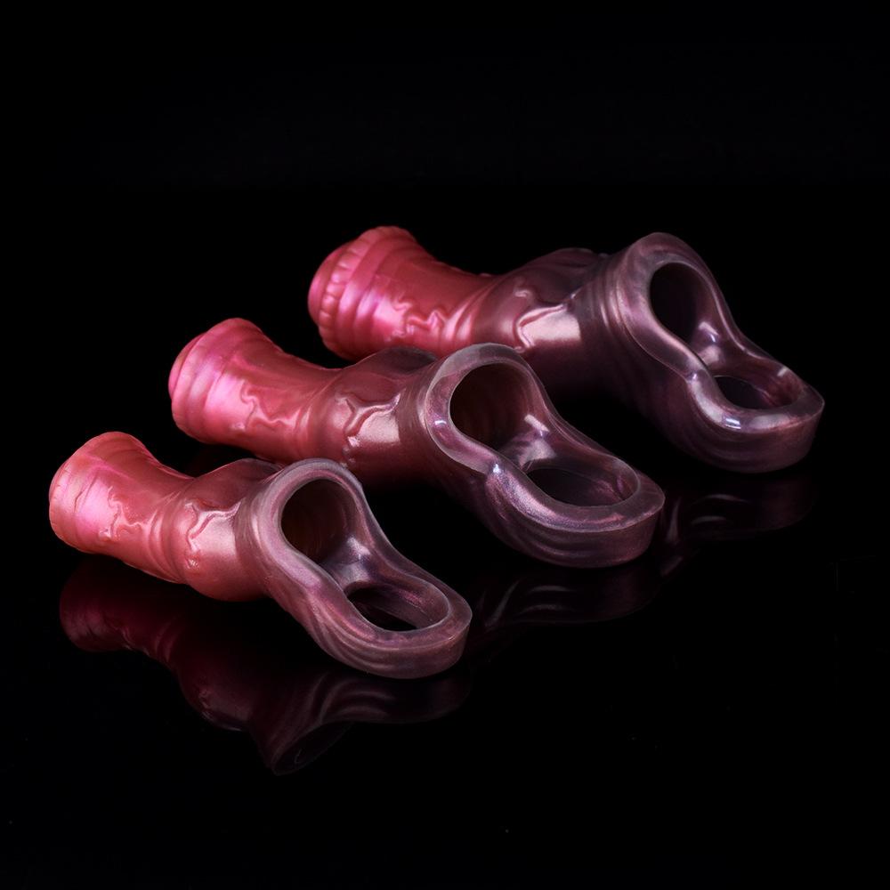 Silikonový návlek na penis Kondom Prodloužení Měkké Realistické Dildo Sexuální hračka pro dospělé pro Muže Ženy Pegging Strap On