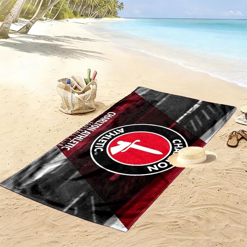 Charlton Athletic FC Tryckt Strandhandduk, Stor Mjuk Snabbtorkande Handduk för Strand Camping Simning