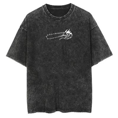 Γραφικά Vintage Βαμβακερά T-shirts με Όξινη Πλύση για Άνδρες Γυναίκες Καλοκαιρινά Casual Oversized T-shirt Γυμναστηρίου Προπόνησης Fitness Κοντομάνικα Τοπ