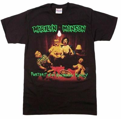 Marilyn Manson Portret van een Amerikaans familiealbum Vintage Unisex T-shirt