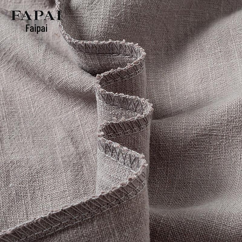 FAPAI Men's Ramie Cotton Linen-Feel Casual Pants
