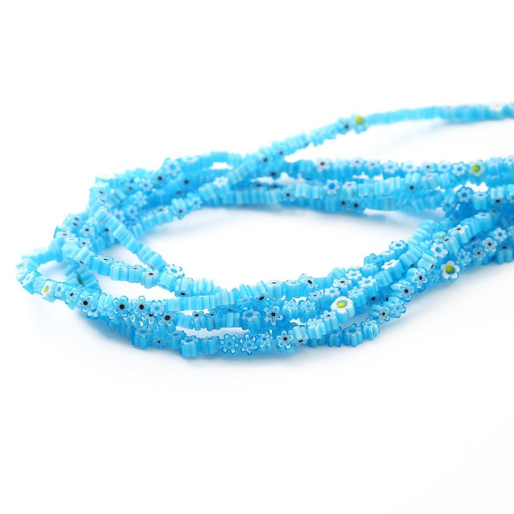 45-Piece Millefiori Glass Flower Beads for Handmade DIY Necklace, Bracelet, and Earring Jewelry