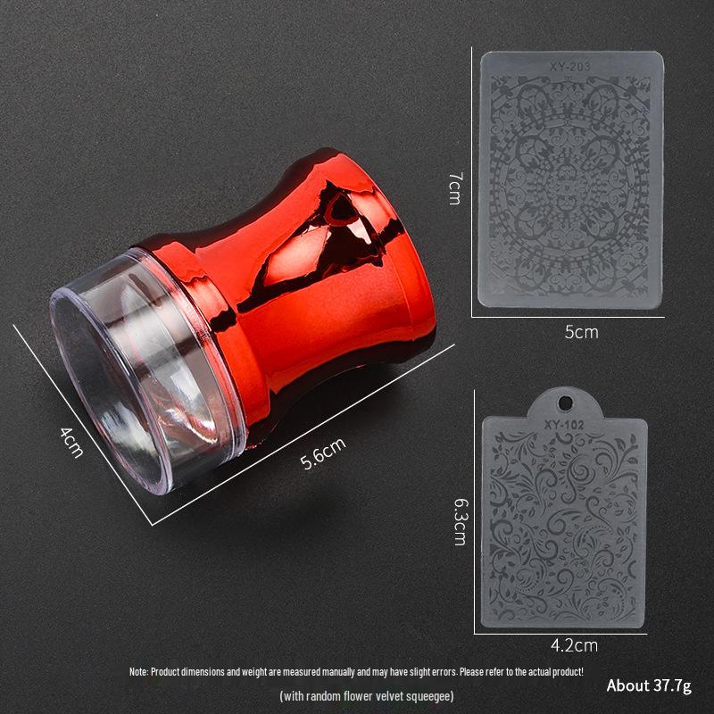 Large Silicone Nail Art Stamp with Lid - Single/Double Head French Design DIY Stamping Tools