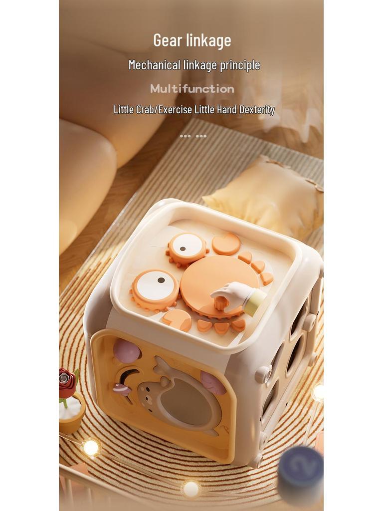 Educational Baby Toy 6-Sided Bead Maze with Musical Lights & Hand Drum - Early Learning Puzzle for Infants