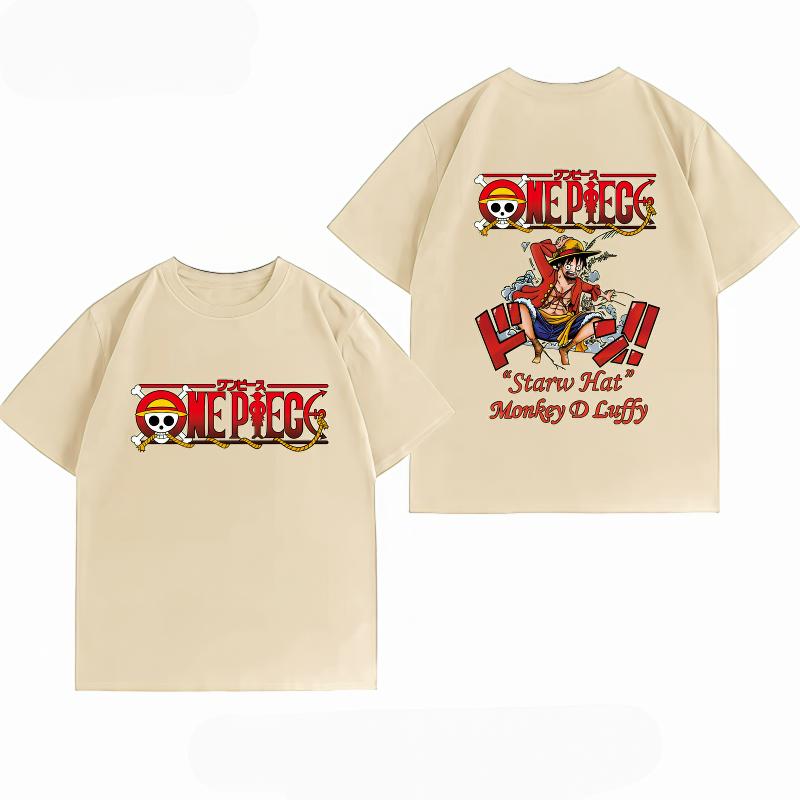 One Piece Luffy Unisexs 100 Cotton Tshirt Streetwear Fashion Anime Graphic Short Sleeve Unisexs Tops