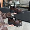 British style lace-up niche loafers single shoes women's 2025 new platform retro fashionable versatile commuter small leather shoes