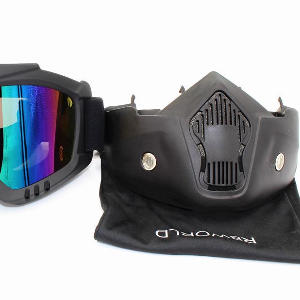 Harley Motorcycle Goggles and Face Mask - Sandproof, Windproof, Protective Off-Road Anti-Splash Helmet Visor