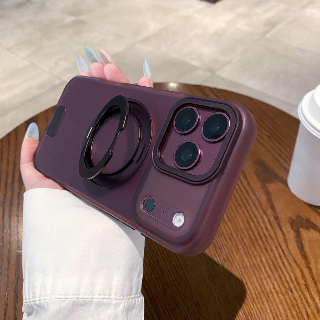 iPhone 18 Pro Max Magnetic Case with Light Mist Rotating Stand & Heat Dissipation for Apple 17 Pro