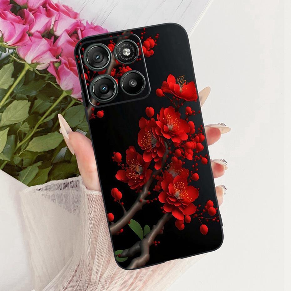 Modne etui na telefon z literami dla Motorola Moto G77 G67 Tylna osłona dla MOTO G67 G77 5G Miękkie czarne silikonowe etui