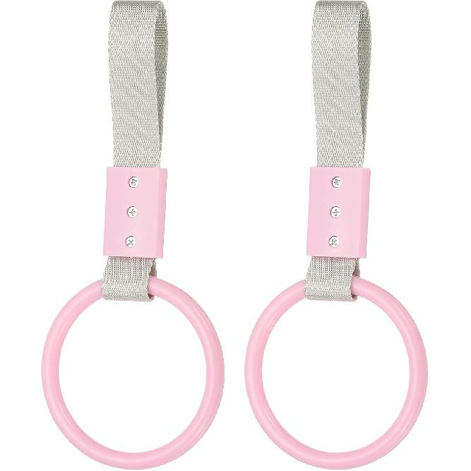 

PATIKIL 2Pcs Circle Shaped Shaped Car Handle Straps, Car Hanging Accessories Bumper Warning Ring Drift Charm for Auto Bus Decor Interior Exterior Pink / White Strap