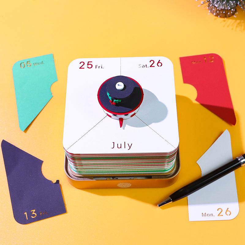 Time Piece Kalender 2026 Schreibtischkalender mit LED-Licht 3D Abreißkalender Papierschnitzkunst Notizblock Geschenk Weihnachten