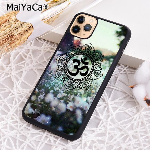 Aum om Namaste symbol floral zen yoga Phone Case For iPhone 17 Air 16 16e 15 plus 11 12 13 14 pro max  coque