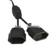 2m European Standard Extension Cord Type C, 1-to-2 Plug, 0.75mm² Wire