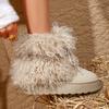 Plush Sleeve Snow Boots Winter New Round Toe Cow Suede Warm Platform Plus Size Cotton Shoes