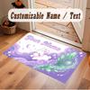 Space Cosmic Theme Crystal Velvet Floor Rug Personalized Custom Name Text Warm Carpet Home Decoration