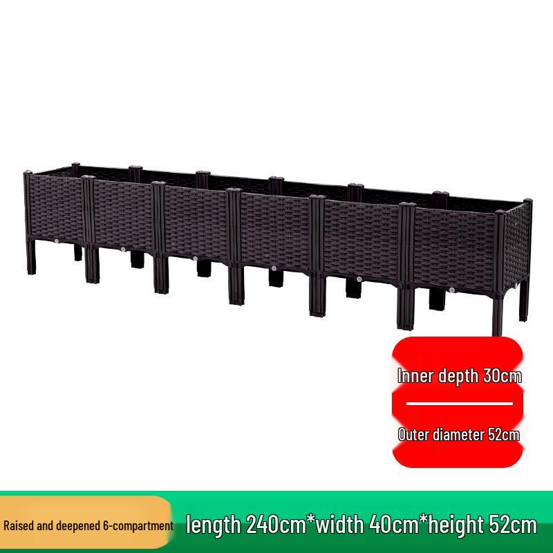 Extra-Large Thickened Plastic Balcony Planter Box - Outdoor Gardening Pot