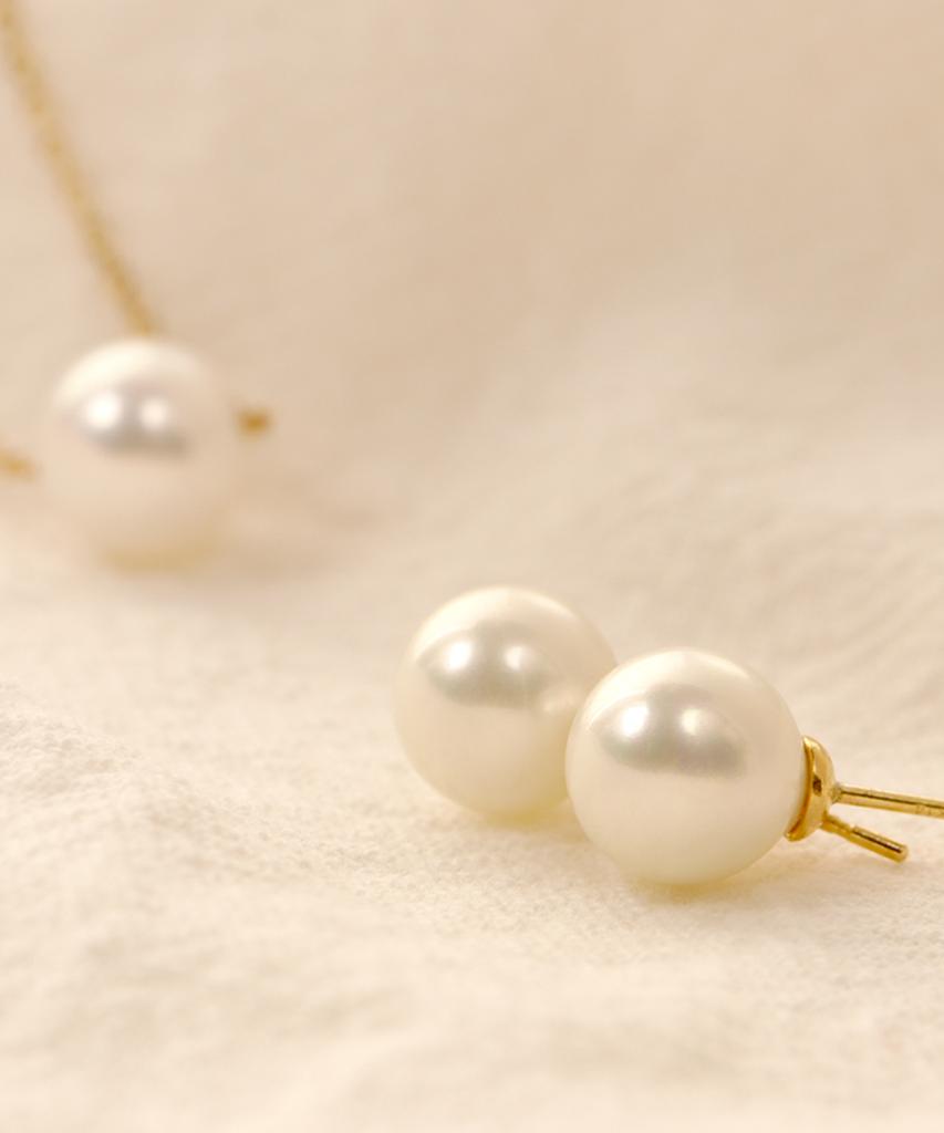 Loveenb [14K Gold] Daily Pearl Earrings