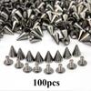 50/100Pcs Black Gold Silver Cone Studs and Spikes DIY Craft Cool Punk Garment Rivets for Clothes Bag Shoes Leather DIY Handcraft