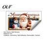 Holiday Party Wall Decorations Christmas Stickers, Santa Claus Reindeer And Snowman Decals with Photo Frame Design, Removable PVC Self-adhesive