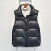 Black Down Cotton Vest Women's Short Autumn and Winter Korean Version of The Loose Vest Vest Waistcoat Jacket Trend