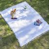 Outdoor Machine Washable Bohemian Blanket White Vintage Picnic Cloth Vintage Carpet Camping Solid Color Picnic