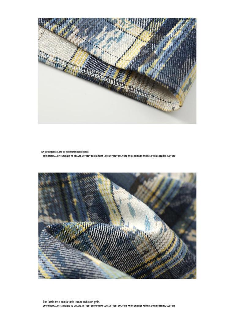 Herren Sommer Tie-Dye Color Block Kurzarmhemd - Hong Kong Stil Locker Lässig Oberteil