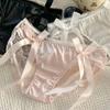 Ribbon Lace Bow Underwear Cotton Crotch Women Briefs Temptation Low-Waist Panties  Lady