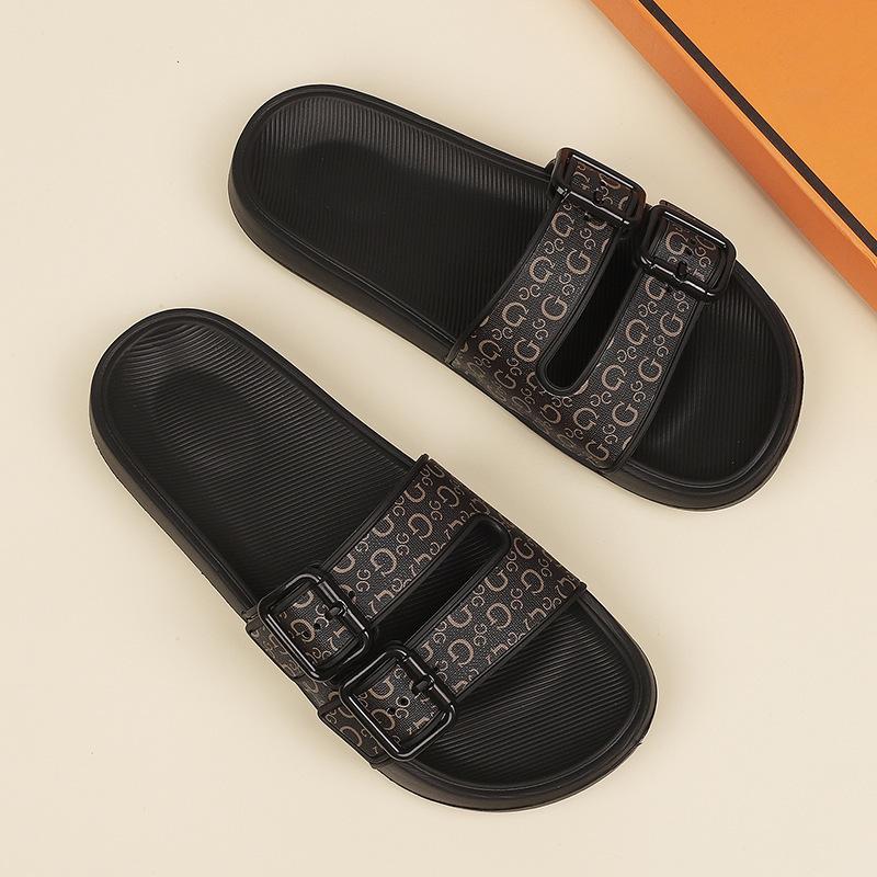 New slippers retro premium sense adjustable one-word drag comfortable soft bottom couple beach sandals