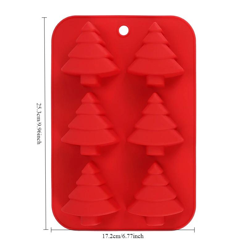 Christmas Silicone Baking Molds Food-Grade Tree Gingerbread Santa Shape Cake Chocolate Mousse Mould Non-Stick DIY Holiday Tools