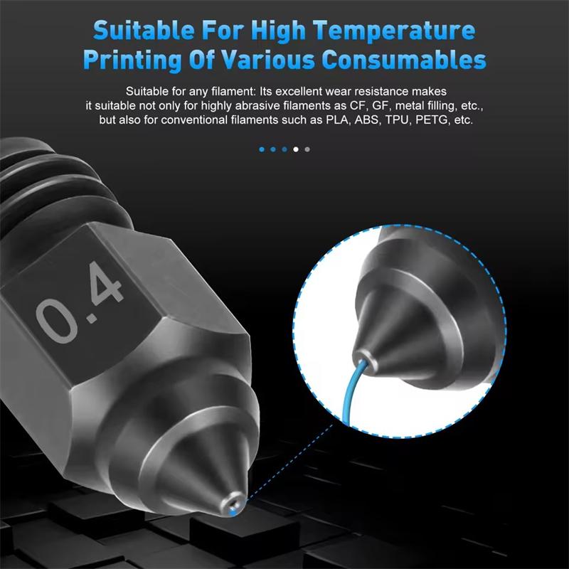 3D Printer Parts for Creality Ender 5 Max Hardened Steel Nozzle 0.4 0.6 0.8mm Hotend Nozzles 450℃ Harden Extruder for Ender5 MAX