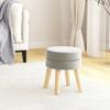 Day and Night - Day and Night Hocker Round Light Gray Velvet