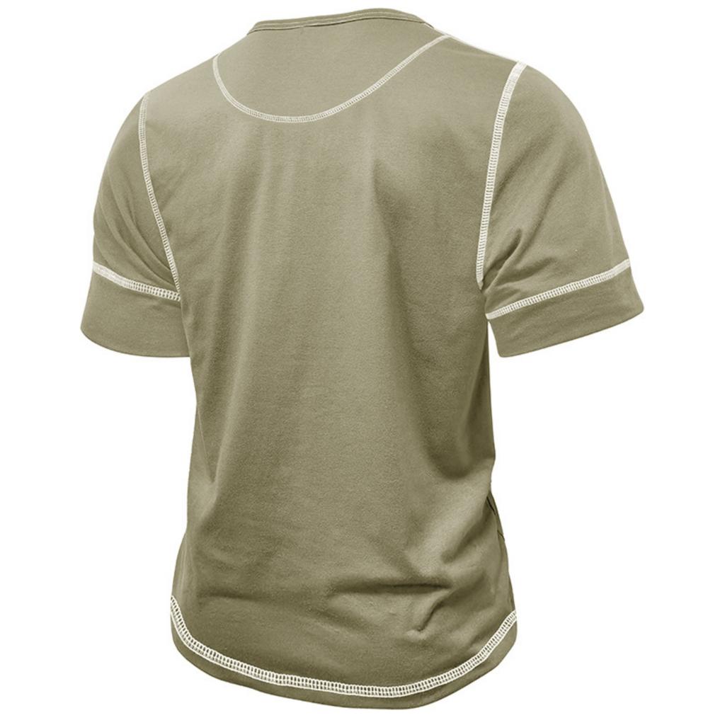 Men's Casual Color-block Sports T-shirt - Men's Round-neck Short-sleeved Top