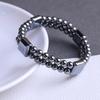 Fashionable Double Layer Terahertz Bracelet Comfort Wear Terahertz Bracelet Meditation Accessory Stone Texture for Daily
