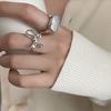 Verstellbare Größe Art Deco Geometrischer Ring Schleife Großer Quadratischer Ring Damen Ins Wind Schlichte Persönlichkeit Leichter Luxus Mode Fingerring