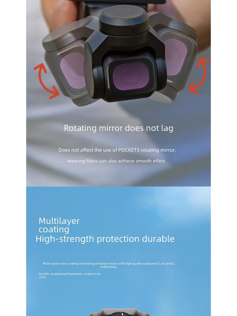 DJI Osmo Pocket 3 Filter: PL-Polarisations-, Weitwinkel- und Makroobjektive für Kameras der dritten Generation