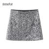 Spring 2026 Women's High-Waisted Sequin A-Line Skirt for Petite