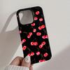 Creative Full Screen Red Cherry Phone Case For iPhone 16 15 14 13 12 11 Pro Max 16E X XR XS Max 7 8 Plus Shockproof Soft Cover