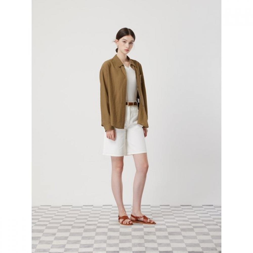 Cc Collect Logo Embroidered Out Pocket Shirt C252psc144