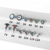 Dark Gothic Stainless Steel Snake Wing Red Zirconia Heart Ear Studs