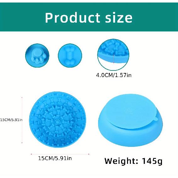 Slow Food Bowl Feeder Pet Bowl Tableware Anti-tip Pads Suction Cups Slow Food Basins Plates Massage Licking Dog Food Bowl