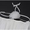 Rochie Elegantă de Petrecere cu Volane Femei Gât Înalt Mânecă Tip Felinar Linie A Mini Rochii Modă Floare 3D Rochie Doamnă
