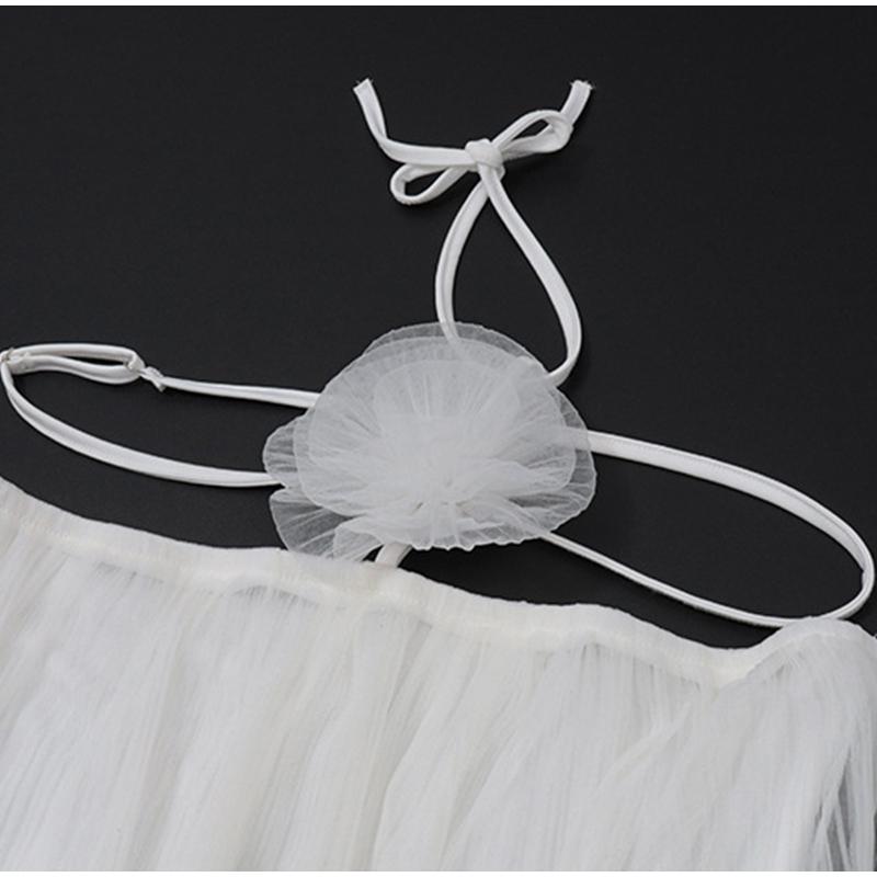 Rochie Elegantă de Petrecere cu Volane Femei Gât Înalt Mânecă Tip Felinar Linie A Mini Rochii Modă Floare 3D Rochie Doamnă