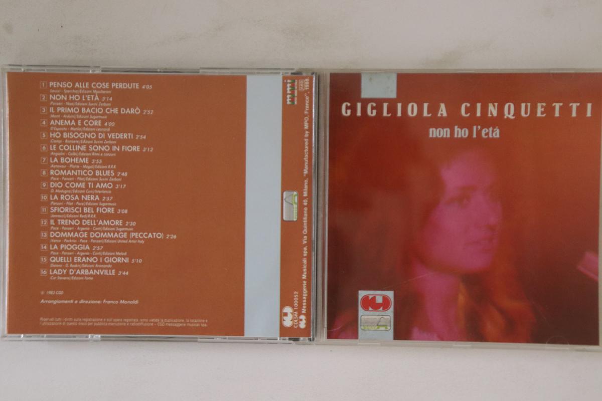 

CD GIGLIOLA CINQUETTI - Non Ho L eta CDLSM100052 CGD 1988 Italy Pop Used