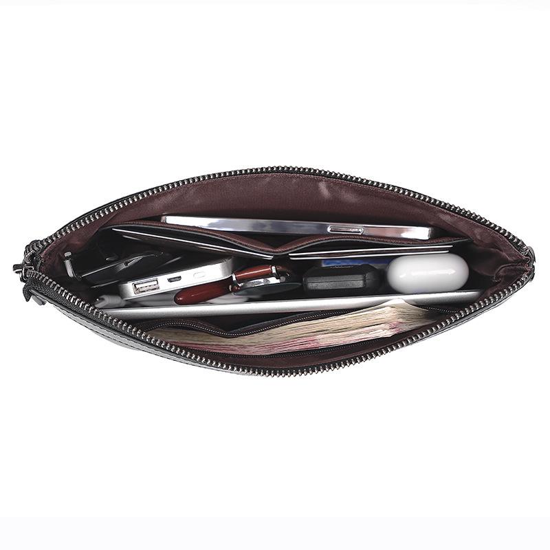 New Fashionable Men's Genuine Leather Handbag with A Layered Cowhide and Large Capacity Long Clutch Wallet