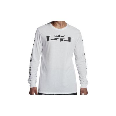Alphabet Logo Print Crew Neck Pullover Long Sleeve T-Shirt Men Tops White 882185-100
