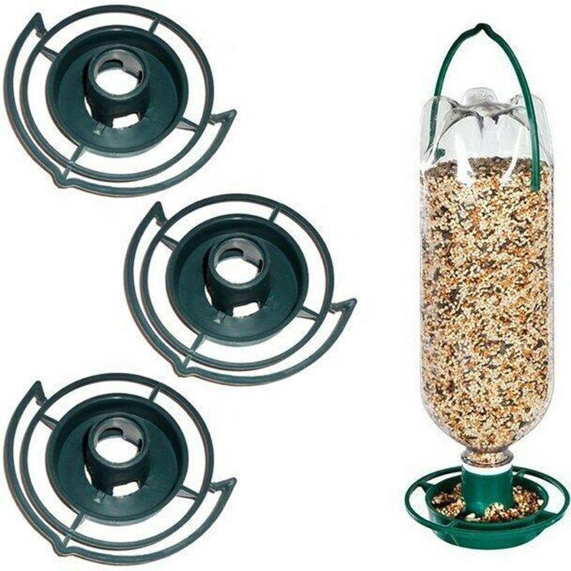 1Pcs Outdoor Bird Feeder Automatic Hanging Plastic Feed Bowl For Parrot Pigeon Pet Indoor Bottle Mouth Docking Feeding Supplies