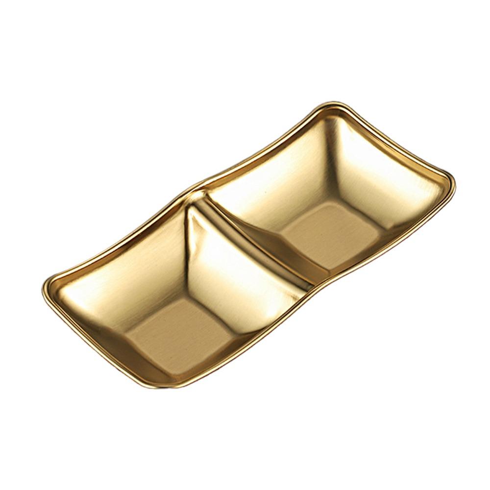 1/2/3 Grids Sauce Plate 304 Stainless Steel Tableware Korean Style Seasoning Dish  Home Resturant